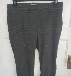 Lila Rose Pattern Stretch Pants Black White Sz 12